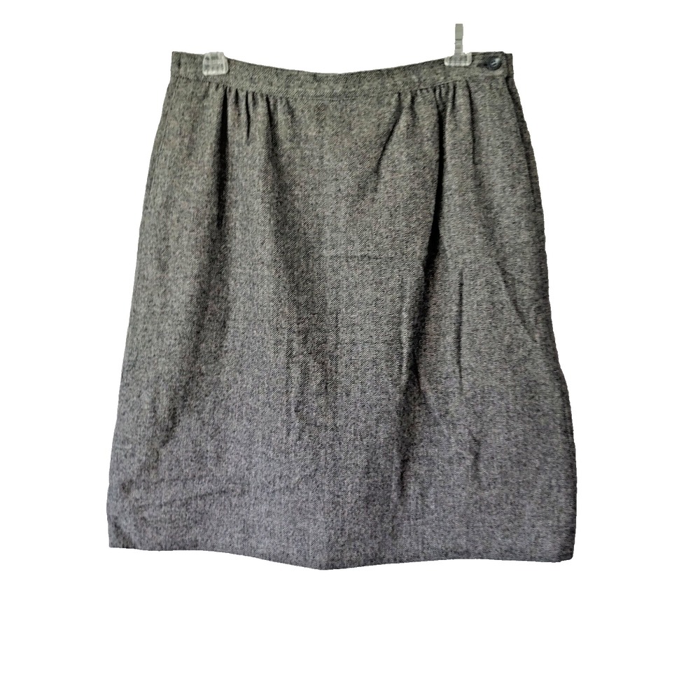 Vtg Pendleton Skirt Womens Size 12 100% Wool Pleated Gray School Business USA